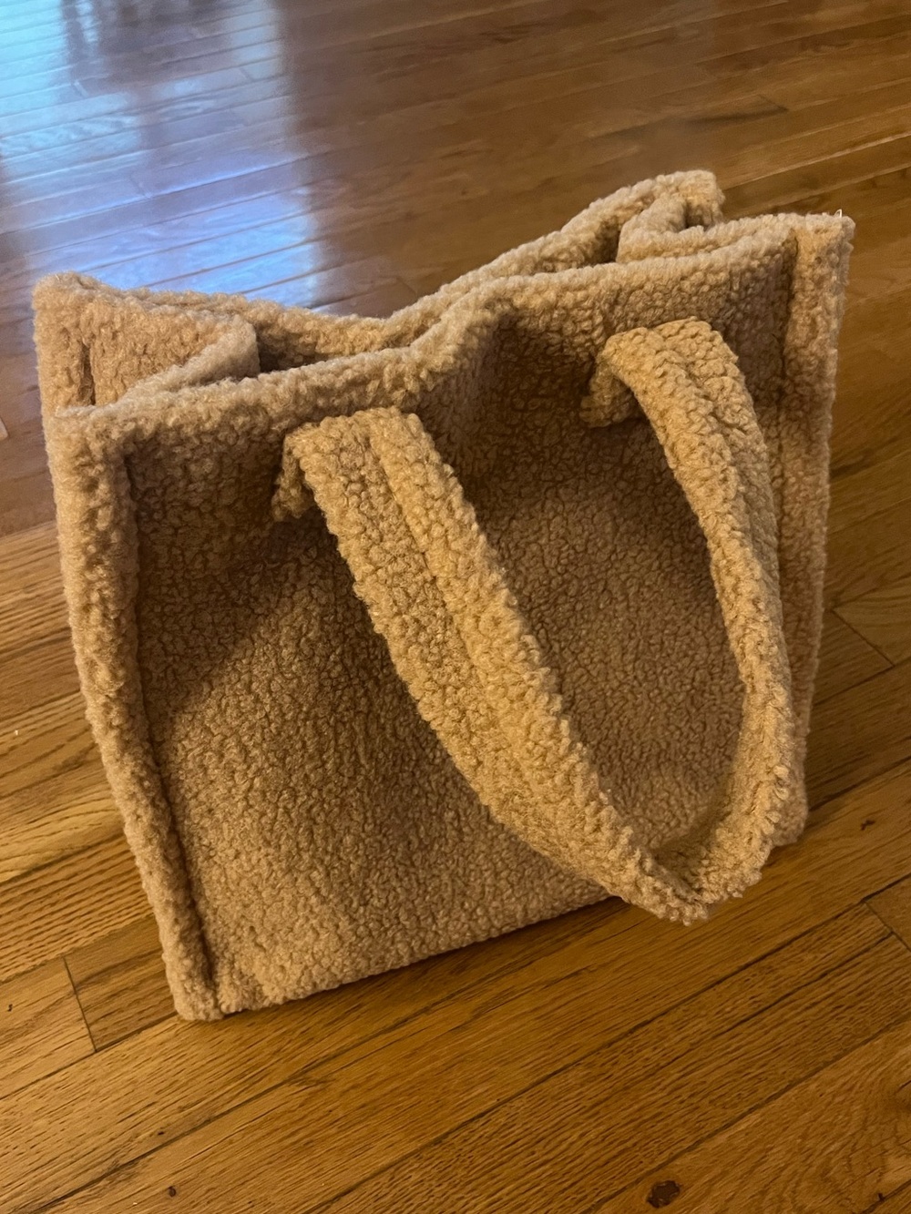 Beige Sherpa Tote Bag